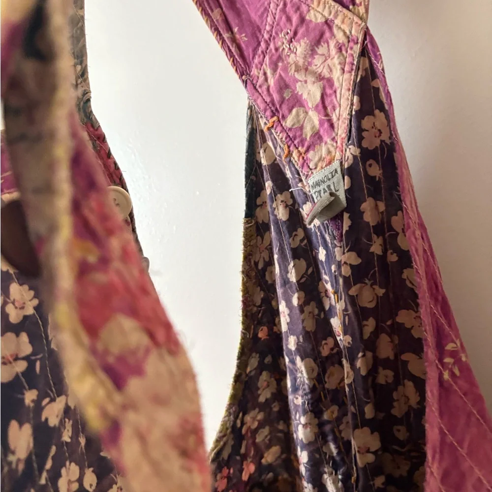 Magnolia Pearl Patchwork Overalls in Pink and Blue Gently worn. A must have!! - Picture 10 of 16
